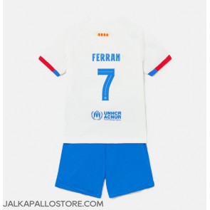 Barcelona Ferran Torres #7 Vieraspaita Lapsille 2023-24 Lyhythihainen (+ shortsit)